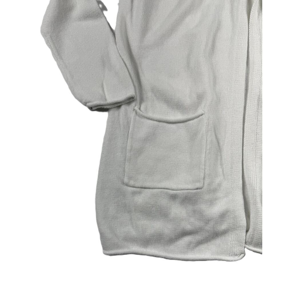 Tommy Bahama women's XS white hooded, ultra light open-front knit cardigan - Picture 5 of 8